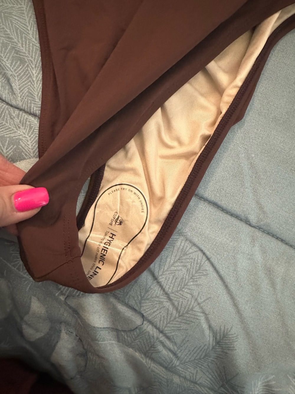 NWTS Cupshe Brown Long-Sleeve One-Piece Swimsuit with Front Ring Cutout Sz M - Picture 7 of 8